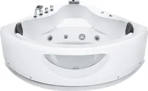 Угловая ванна Shumee TOCOA с гидромассажем и LED, модель 7374, 138 x 138 см, белая