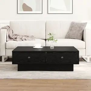 Kafijas galdiņš VidaXL modelis 868804, melns ozols, kompozītkoksne, 90 x 90 x 28 cm