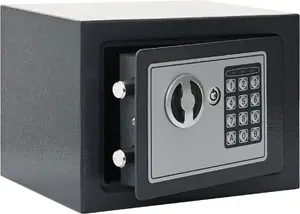 Elektronisks seifs VidaXL modelis 42011305 tumši pelēks tērauda ar digitālo tastatūru, 23x17x17 cm