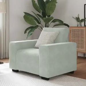 Krēsls VidaXL Sofa Fotel Jasnoszary 60 cm Aksamit — VidaXL (4105247), gaiši pelēks samts, 60 cm