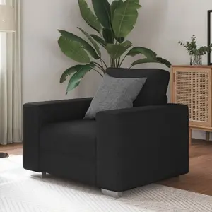Кресло VidaXL модель 4105209 — черное тканевое эргономичное среднее кресло