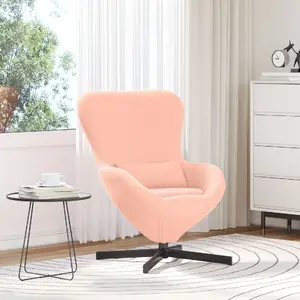 Кресло VidaXL «Яйцо» розовое из ткани, напоминающей шерсть, модель 42002770