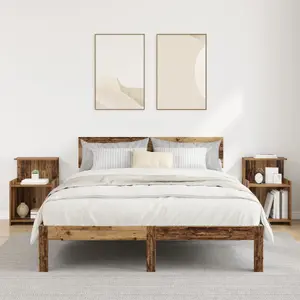 Прикроватные тумбы VidaXL 2 шт. Старое дерево 40×35×60 см Инженерная древесина