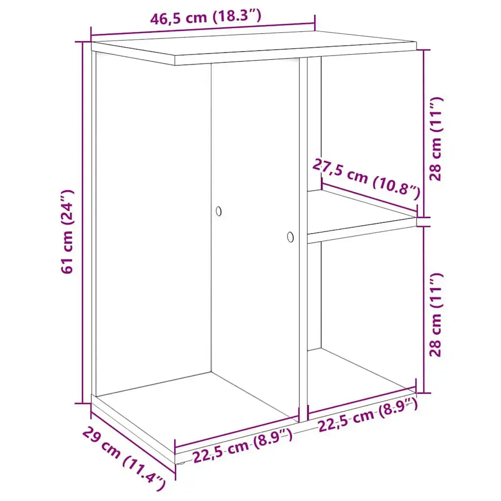 Тумбочка VidaXL 858658 Дуб 465×290×610 мм Photo 10