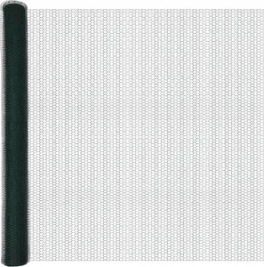 VidaXL стальное садовое ограждение 1,6 x 100 м с 13 зелёными столбами 32 мм 210 см, оцинкованное