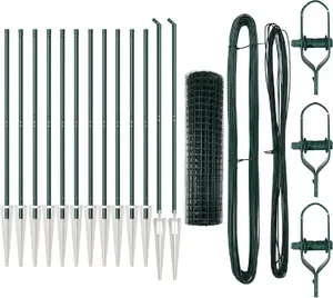 Забор VidaXL Euro с 13 стальными столбами 1 x 2,5 м Оцинкованная сталь Зеленый