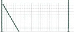 Забор VidaXL Euro с 13 фланцевыми столбами 1 x 2,5 м, оцинкованная сталь