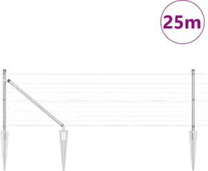 Секционный забор VidaXL Euro с 13 стойками и шипами, оцинкованная сталь, 0,8 x 25 м