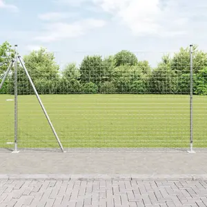 VidaXL Euro Fence with 7-Flange Posts 1.5 x 10 m Galvanized Steel