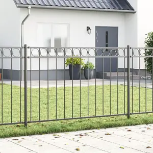 Fence panel VidaXL 1.7 x 1 m Steel Gray