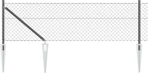Сетчатое ограждение с 7 дугами 0,8 x 10 м, VidaXL, оцинкованная сталь