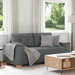 VidaXL divvietīgs dīvāns modelis 4105079, tumši pelēks auduma, sēdvietas platums 140 cm