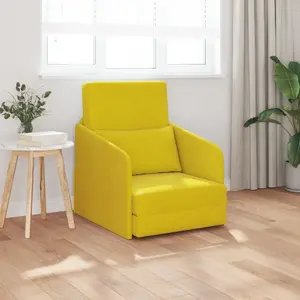 Диван-кровать VidaXL 2 в 1 жёлтый велюр 65×80×83 см