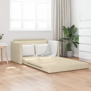 Диван-кровать VidaXL 2 в 1 кремовый тканевый 124×71×78 см
