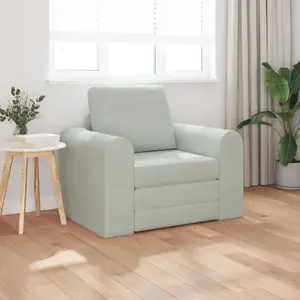 Диван-кровать VidaXL 2 в 1 светло-серый 98×71×83 см, раскладной мягкий диван для сидения и сна