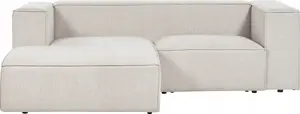 Divvietīgs dīvāns Beliani VERNON, gaiši bēšs audums, mēbeļu apdare, modelis 430126