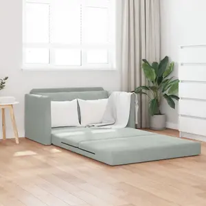 Диван-кровать VidaXL 2-в-1 светло-серый Velvet 124x204x61 см