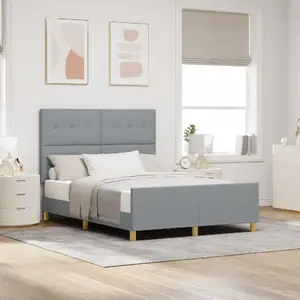 Каркас кровати VidaXL модель 3344739 светло-серый тканевый для матраса 160x200 см