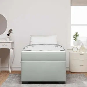Каркас кровати с матрасом VidaXL модель 3399266 светло-серый велюр 90 x 200 см
