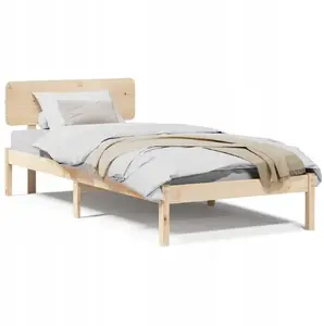 Каркас кровати с изголовьем VidaXL 80x200 см из массива сосны