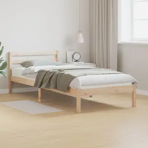 Кровать с изголовьем VidaXL 80x220 см цельная сосна