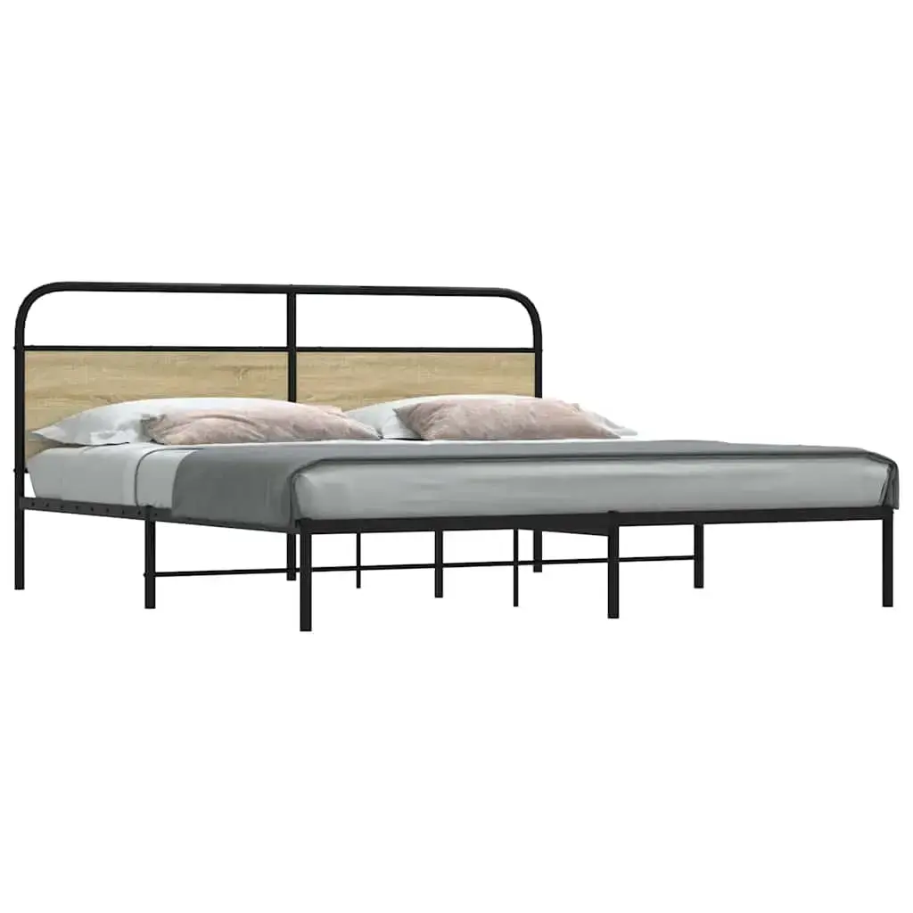 Каркас кровати VidaXL 3318645 дуб 198x207 см Photo 2