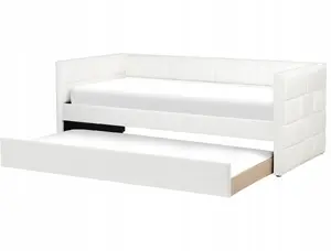Izvelkamā gulta Beliani CHAVONNE 90 x 200 cm velūrs saplaisājusi balta