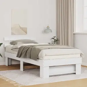 Каркас кровати с изголовьем VidaXL модель 872501 Сосна белая 90 x 200 см