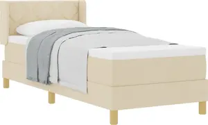 Кровать Box Spring с матрасом VidaXL модель 3341326, кремовая ткань, 80 x 200 см