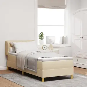 Кровать Box Spring с матрасом VidaXL, кремовая, 80x200 см