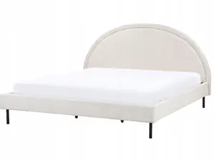Кровать Beliani MARGUT 180 x 200 см, светло-бежевый, мягкая двуспальная рама