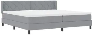 Кровать Box Spring с матрасом VidaXL 200x200 см, светло-серая ткань Lumarko