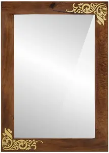 Зеркало для ванной VidaXL 50x70x3 см рамка из массива мангового дерева модель 4018767