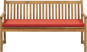 Dārza sola Beliani Vivara 160 cm, sertificēts koks, sarkans spilvens