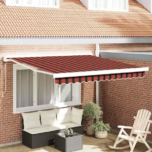 Маркиза VidaXL автоматическая раскладная 300x250 см оранжево-коричневая
