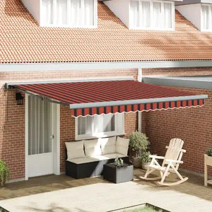 Маркиза ручная выдвижная VidaXL модель 350x250 см — оранжево-коричневая