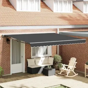 Выдвижная маркиза VidaXL 400x300 см, алюминиевый каркас, полиэстер, антрацит