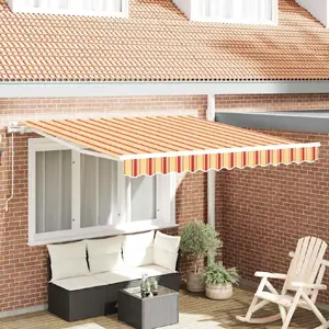 VidaXL Retractable Awning Yellow and Orange 300x250 cm