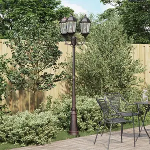 Garden Light Post VidaXL metal brown model 42000335, pole for outdoor lamp, 61 x 53 x 235 cm