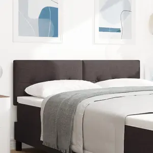Изголовье с LED-подсветкой VidaXL 3338138 тёмно-коричневое тканевое 80 см