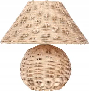 Beliani CINDER galda lampa, rotangpalma, gaiša
