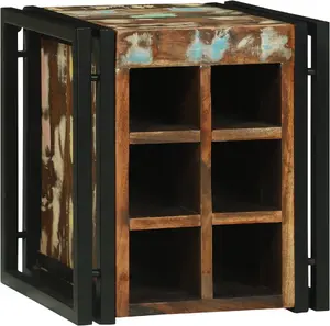 Vīna plaukts VidaXL modelis 4016755, ciets atjaunotas izcelsmes koks, 34.5×35×39 cm