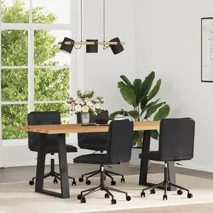 Ēdamistabas krēsli VidaXL komplekts 4 gab., melni, mākslīgās ādas apdare, modelis 3315694