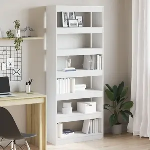 Книжная полка VidaXL, белый инженерный шпон, 80 x 30 x 198 см