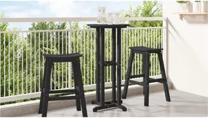 Bāra galds VidaXL modelis 42006608 melns 55×55×107 cm HDPE