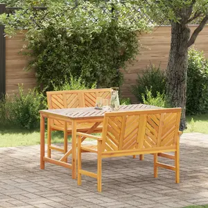 Garden dining set VidaXL 3-piece acacia wood — table and 2 chairs, outdoor dining furniture