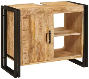 Bathroom Vanity Cabinet VidaXL model 4102772 in Mango Solid Wood and Steel