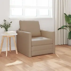Кресло vidaXL 2 в 1 Cappuccino с искусственной кожей — трансформируемое угловое сиденье