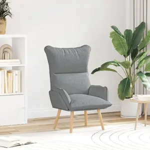 vidaXL Relaxation Armchair in Light Gray Fabric
