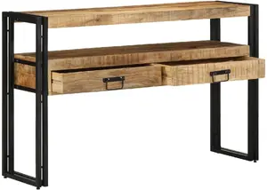 Прикроватные тумбы VidaXL 120x33x75 см Массив манго и металл, чёрные